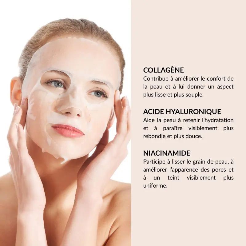 Masque enrichi en Collagène et en Acide Hyaluronique Glowleen Suisse